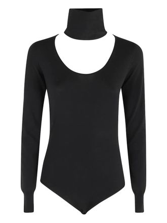 Erika Cavallini Semi Couture DIVA cut-out roll-neck bodysuit - women - Wool/PBT Elite - S - Black