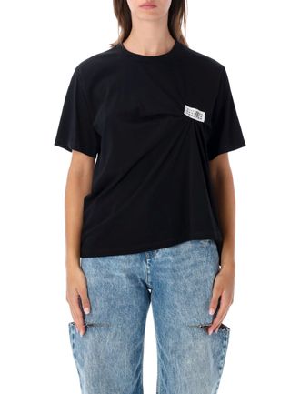 Maison Margiela Asymmetric Draped Cotton Jersey T-Shirt with Numeric Label