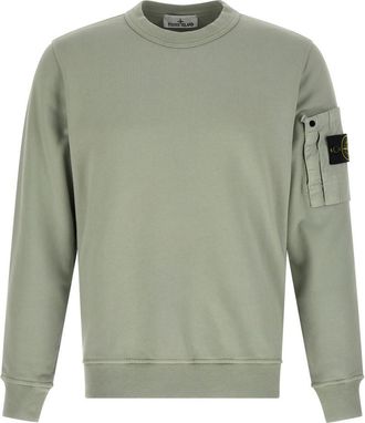 Stone Island Green Logo Badge Sweatshirt