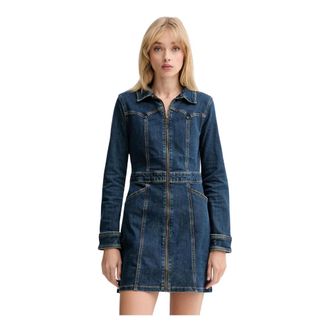 Levi's Kleedjes, Dames, Blauw, S, Katoen, Korte Jurken