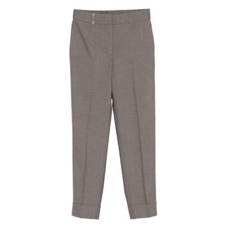 PESERICO Cuffed Broeken - Dames - Vrijetijds broeken - Grijs - XL - Leer - Broeken