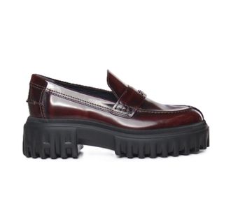 Hogan Burgundy H700 Polished Leather Loafers