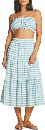 Trovata Makena Midi Skirt In Navagio Gingham