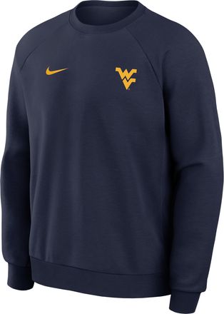 Nike West Virginia Premium Performance Nike Mens Dri-FIT College Pullover Crew in Blue | 03EK41SWVN-BXN
