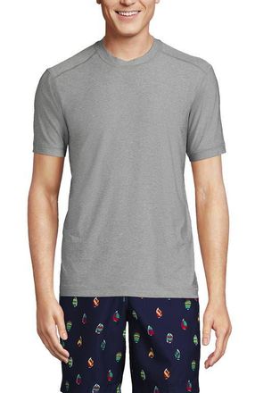 Lands End Short Sleeve Swim Tee Rash Guard in Gray Heather at Nordstrom, Size Xx-Large