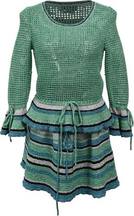 Mulberry Knitted Top and Skirt Set in Multicolor Polyester