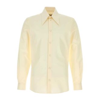 Valentino Garavani Formal Shirts, male, Yellow, Size: M Cotton Poplin Shirt