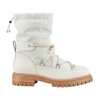 Cosmoparis Schoenen, Dames, Wit, 36 EU, Nylon, Stijlvolle leren en nylon winterlaars