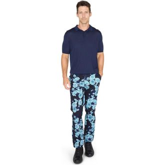 Lords of Harlech Mens Merino Silk Cashmere Polo in Navy at Nordstrom, Size Xx-Large