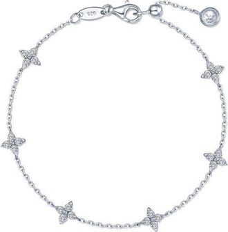 Lafonn Trillium Simulated Diamond Station Bracelet in Silver at Nordstrom, Size 7.5