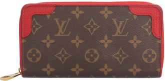 Louis Vuitton Brown Red Color Monogram Long Wallet (Bi-Fold) (Pre-Owned)
