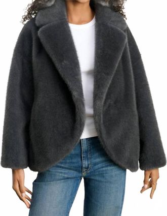 Velvet Carolyn Faux Fur Jacket In Slate