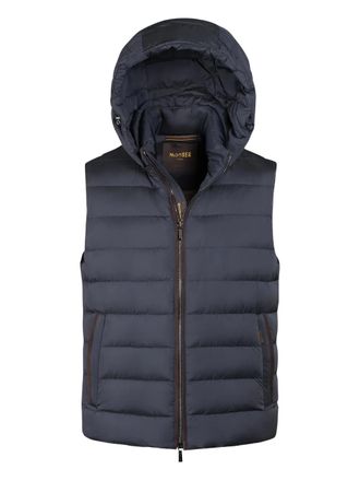 Moorer FEBO-S3C hooded zip vest - men - Goose Down/Polyamide/Polyurethane - 46 - Blue