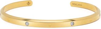 Nialaya Accessoires, Dames, Geel, M, Gold Fleur de Lis Cuff