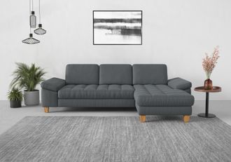 Sit&more Ecksofa »Westham L-Form« mit Recamiere, mit oder ohne Bettfunktion, Bettkasten, Füsse Eiche
