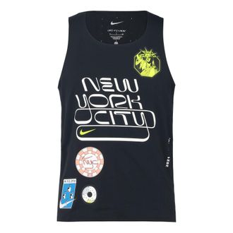 Nike Mens Nike Printing Pattern Sleeveless Sports Black Vest DN7461-010