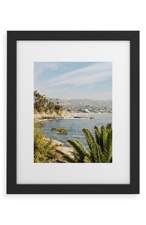 Deny Designs Laguna Beach Framed Wall Art in Black Frame 13X19 at Nordstrom