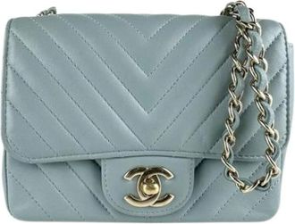 Chanel Pre-owned Vintage Shoulder Bag - Dames - Vintage Schoudertas - Blauw - ONE Size - Leer - Vintage