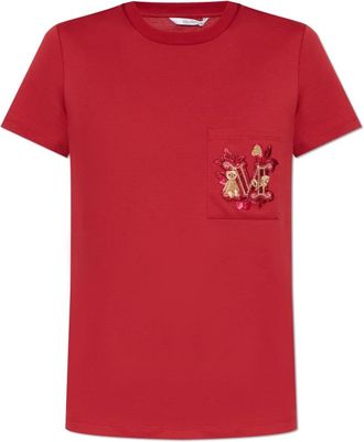 Max Mara T-shirt Nunzio - Dames - T-shirts - Rood - L - Katoen - Tops