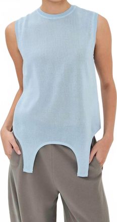 Tibi Crispy Sleeveless Sweater In Baby Blue