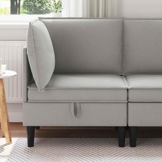 vidaXL Vidaxl Divano Angolare Con Storage Grigio Chiaro Velluto