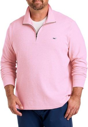 Vineyard Vines Big & Tall Saltwater 1/4-Zip Pullover in Pink Cloud Solid at Nordstrom, Size 2X Big