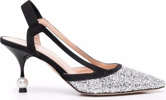 Giambattista Valli 75mm rhinestone-embellished pumps - women - Leather/Leather/Polyurethane - 35.5 - Black