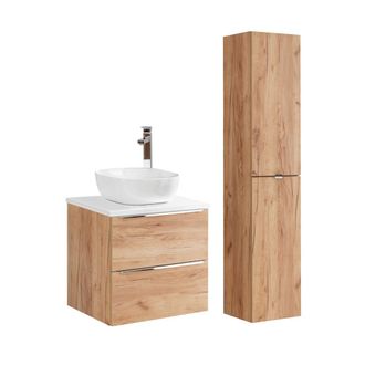 Petits Meubles Set mueble lavabo y columna estratificado Blanco