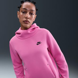 Nike Womens Nike Sportswear Tech Fleece Hoodie in Pink | HV2447-675