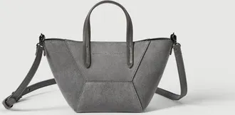 Brunello Cucinelli BC Duo mini bag in suede with monili in Stone Grey at Nordstrom