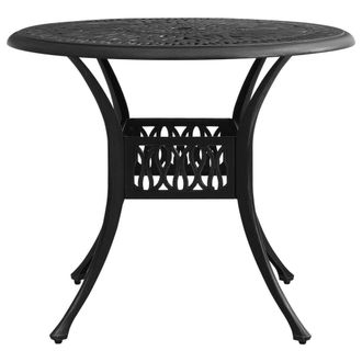 Berkfield Home Garden Table Black 90x90x74 cm Cast Aluminium | Size: 90 x 90 x 74 cm