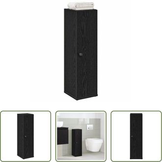 vidaXL Armadietto da bagno - Mobile da Bagno con Portarotolo Nero 20,5x22x72 cm