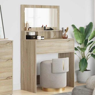 vidaXL vidaXL Tavoli da Trucco per Camera da Letto con cassetto Rovere Sonoma