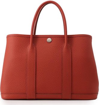 Herm&egrave;s Garden Silver Country Leather Handbag Tote Bag (Pre-Owned)