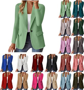 Generic HUIFUAO Summer Jacket Women Petite Business Suit Jackets Open Front Lightweight Cardigan Casual Long Sleeve Office Work Outerwear Coats (A02 Black, XX