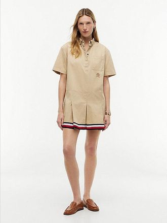 Tommy Hilfiger Vestido camisero amplio con bajo Global Stripe