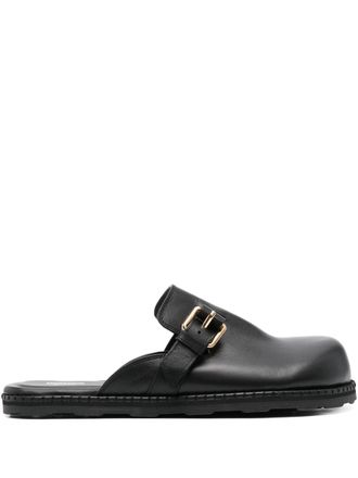 Moschino Smooth-Upper Black Sandals