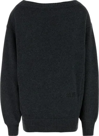 Maison Margiela Dames, Truien, Grijs, Maat: S Wol