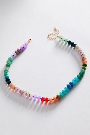 Anthropologie Rainbow Stone Necklace