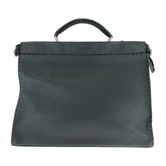 Fendi Pre-owned Handbags, male, Black, Size: ONE SIZE Pre-owned Peekaboo Selleria Leather Briefcase