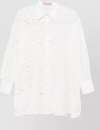 Ermanno Scervino shirt straight shape floral appliqu&eacute; cut out