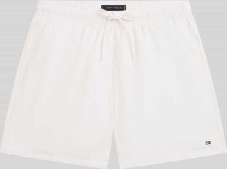 Tommy Hilfiger Regular Fit Badehose mit Logo Stitching in Weiss, Gr&ouml;&szlig;e XXL