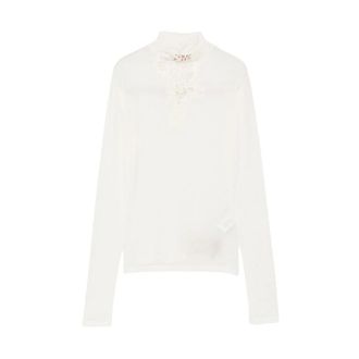 Ermanno Scervino Trui met kanten afwerking - Dames - Tops - Wit - Maat: XS