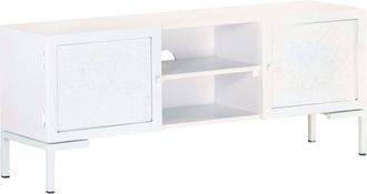 vidaXL Vidaxl - Mueble Para Tv De Madera Maciza De Mango Blanco 115x30x46 Cm
