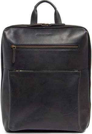 Johnston & Murphy Waxy Leather Slim Commuter Backpack in Black at Nordstrom Rack