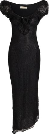 De La Vali floral-lace asymmetrical dress - Black