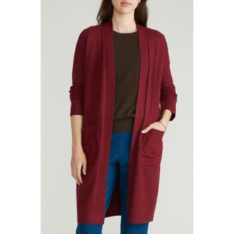 Universal Standard Long Open Front Cardigan in Cherry Red at Nordstrom, Size Xs