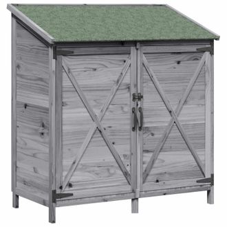 vidaXL Cobertizo De Jard&iacute;n Con Techo Gris 106 X 56 X 113,5 Cm Vidaxl
