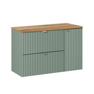 Petits Meubles Mueble bajo lavabo 90cm paneles laminados verde