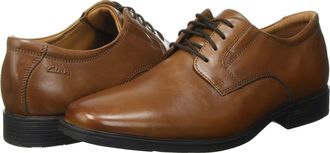 Clarks Mens Tilden Plain Oxford, Dark Tan Lea, 7 UK Wide